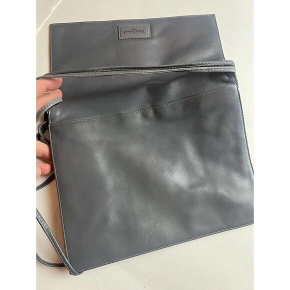 Louis Feraud Grey Leather Crossbody Bag - Picture 6 of 7
